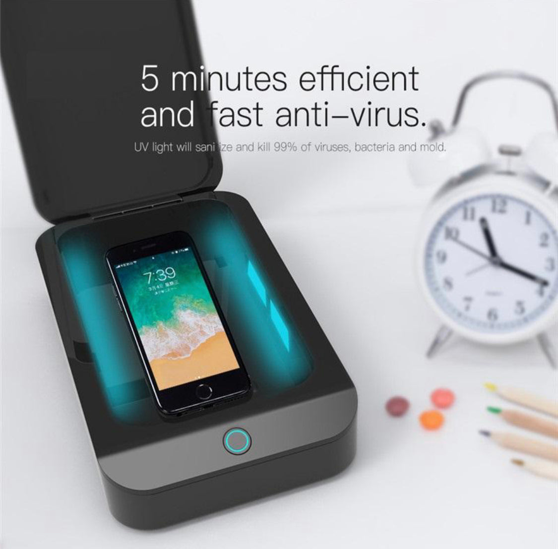 Pro UV Sanitizer Portable Smartphone Sterilizer Cleaner Case with Aromatherapy function